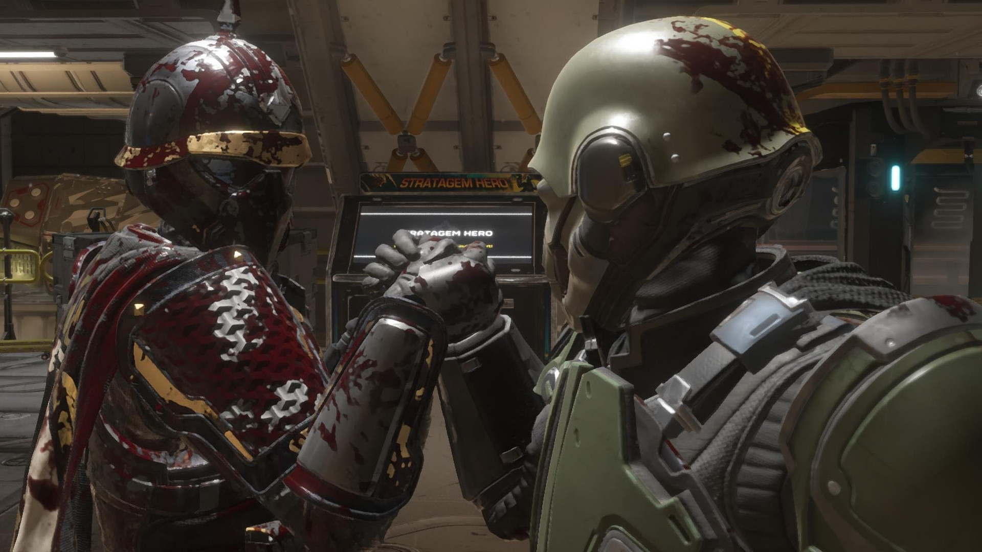 Two Avengers shaking hands, symbolizing loyalty and camaraderie
